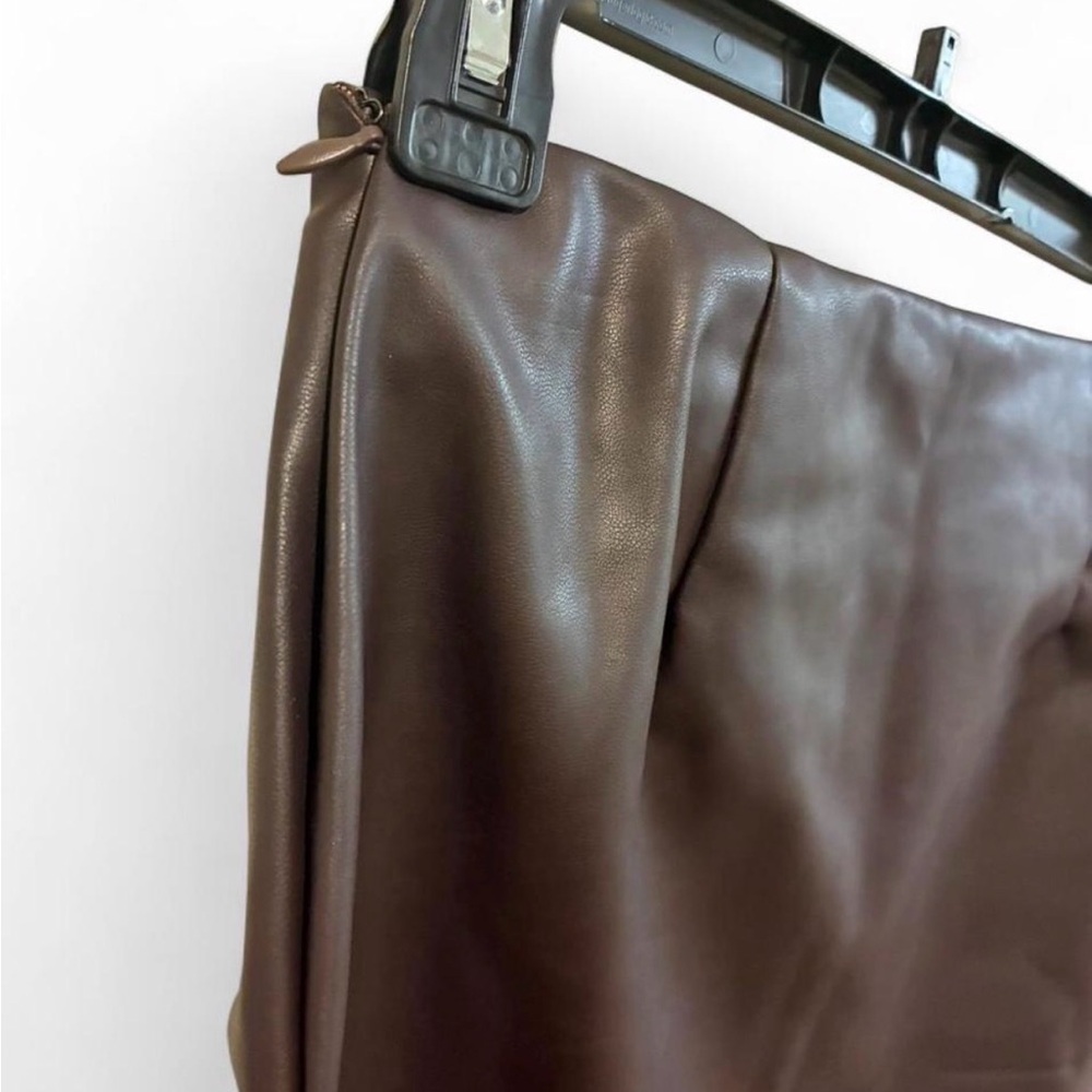 NWT Old Navy Dark Brown Faux Leather Wrap Mini Skirt - Size XS - Picture 3 of 4